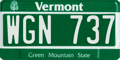 VT license plate WGN737