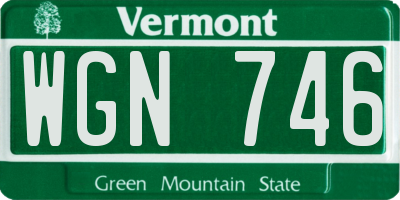 VT license plate WGN746