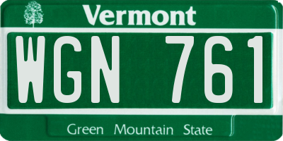 VT license plate WGN761