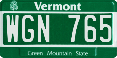 VT license plate WGN765