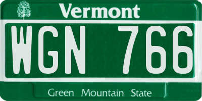 VT license plate WGN766