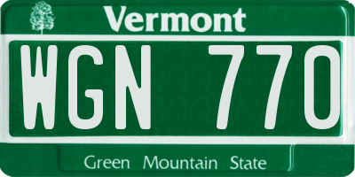 VT license plate WGN770