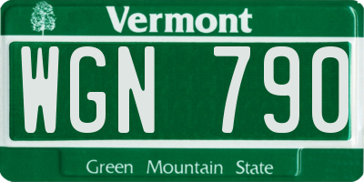 VT license plate WGN790
