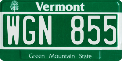 VT license plate WGN855