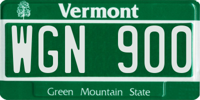 VT license plate WGN900