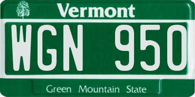VT license plate WGN950