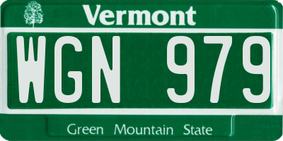 VT license plate WGN979