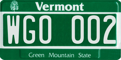 VT license plate WGO002