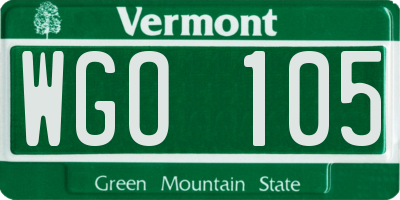 VT license plate WGO105