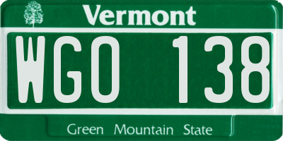 VT license plate WGO138