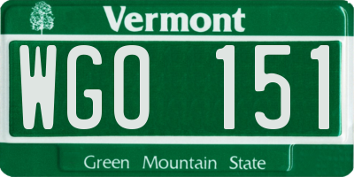 VT license plate WGO151