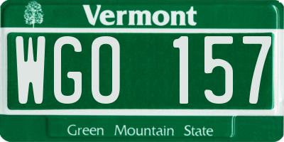 VT license plate WGO157
