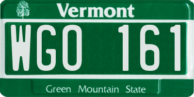 VT license plate WGO161