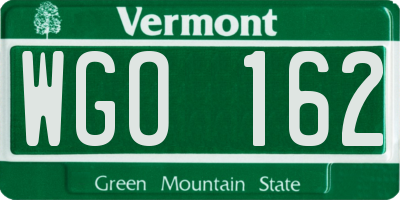 VT license plate WGO162