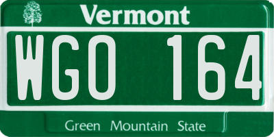 VT license plate WGO164