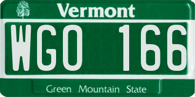 VT license plate WGO166