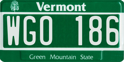 VT license plate WGO186
