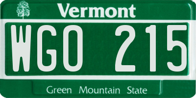 VT license plate WGO215