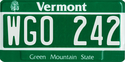 VT license plate WGO242