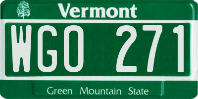 VT license plate WGO271