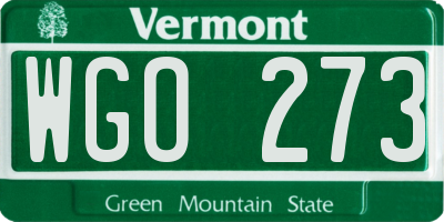 VT license plate WGO273