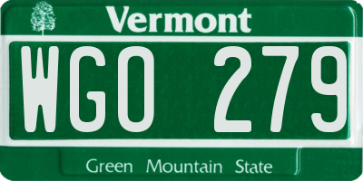 VT license plate WGO279