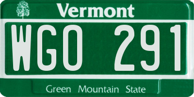VT license plate WGO291