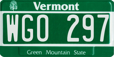 VT license plate WGO297