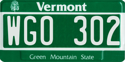 VT license plate WGO302