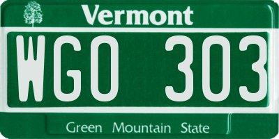 VT license plate WGO303