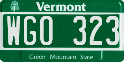VT license plate WGO323