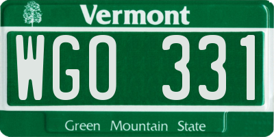 VT license plate WGO331