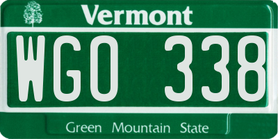 VT license plate WGO338