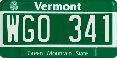 VT license plate WGO341