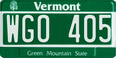 VT license plate WGO405