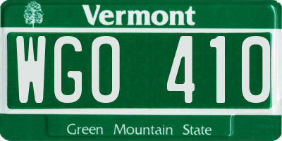 VT license plate WGO410