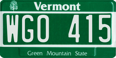 VT license plate WGO415