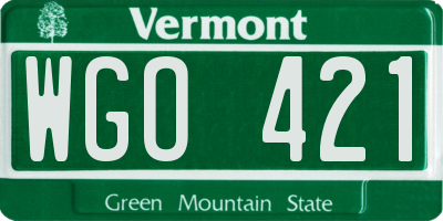 VT license plate WGO421