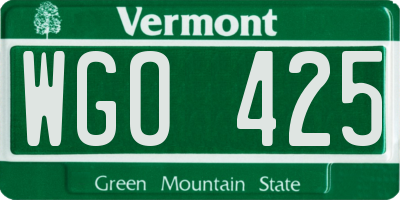 VT license plate WGO425