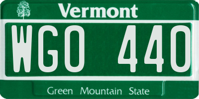 VT license plate WGO440