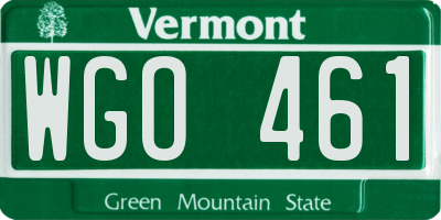 VT license plate WGO461
