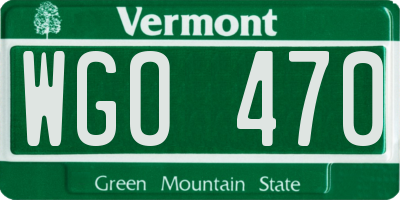 VT license plate WGO470