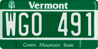 VT license plate WGO491