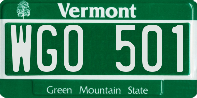 VT license plate WGO501