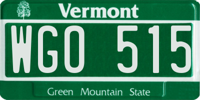 VT license plate WGO515
