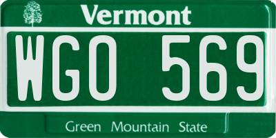 VT license plate WGO569