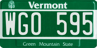 VT license plate WGO595
