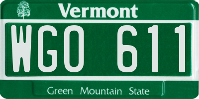 VT license plate WGO611