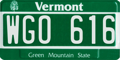 VT license plate WGO616