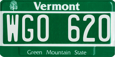 VT license plate WGO620